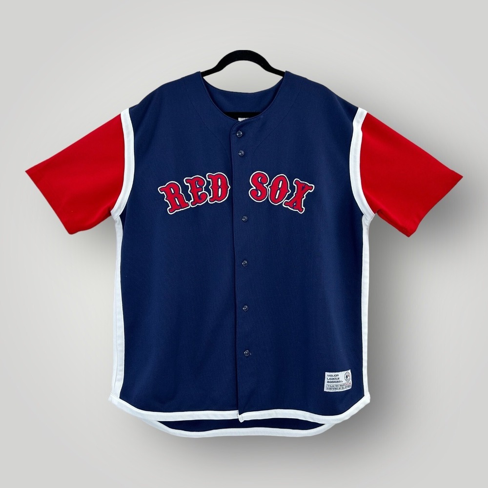 Boston Red Sox Jersey XL 46-48 Blue Red White Embroidered True Fan Genuine Merch